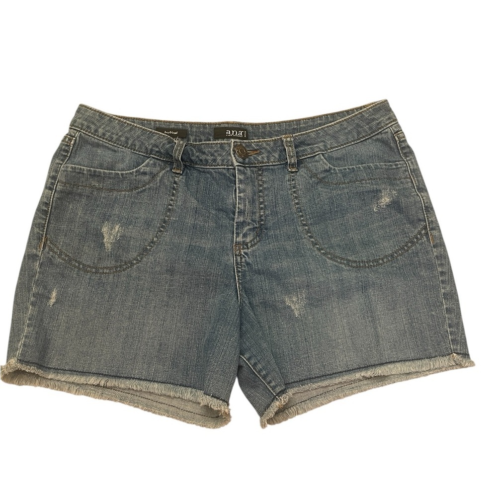 A.N.A High Rise Boyfriend Cut Off Light Distressed Blue Jean Shorts Size 12P